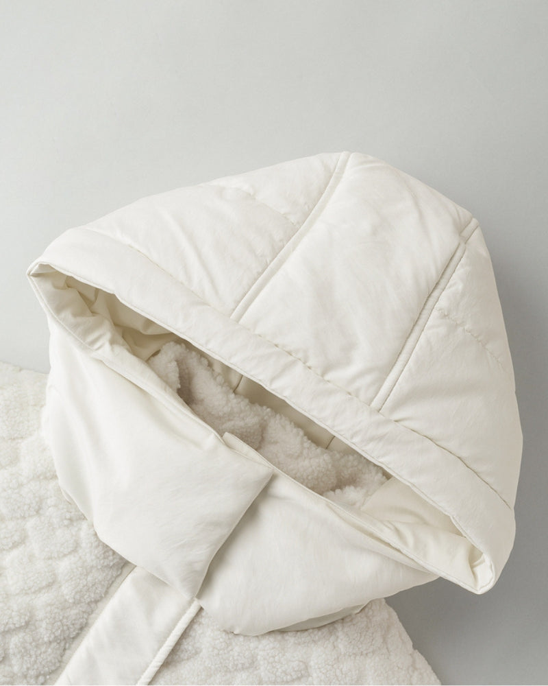 manteau long femme blanc cassé