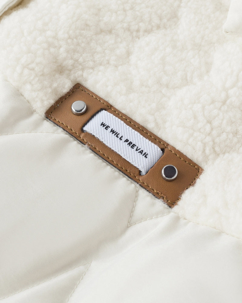 manteau blanc cassé femme laine