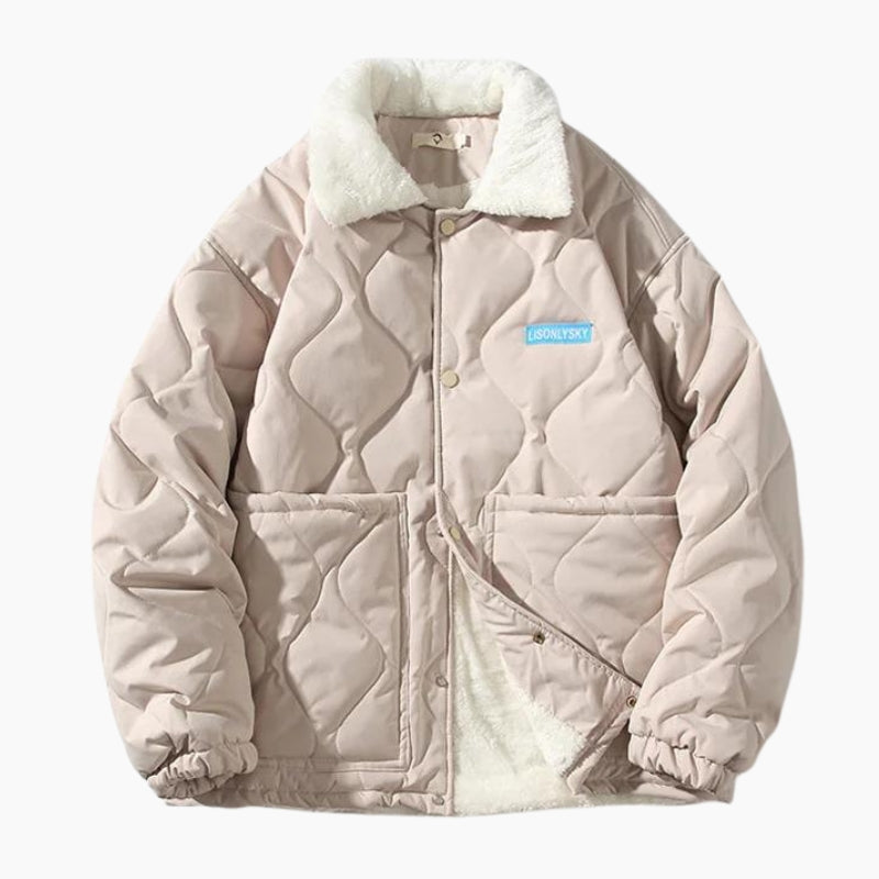 Manteau col en fourrure homme
