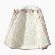 Manteau de couleur beige avec col en fourrure de Pilou Pilou pour homme.