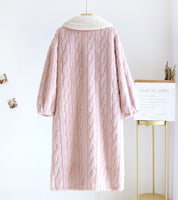 Manteau peignoir de bain rose pour femme en matière Pilou Pilou