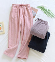 Pantalon style pyjama rose en matière Pilou Pilou