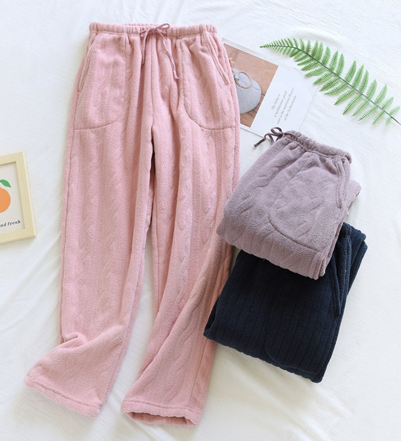 Pantalon style pyjama rose en matière Pilou Pilou