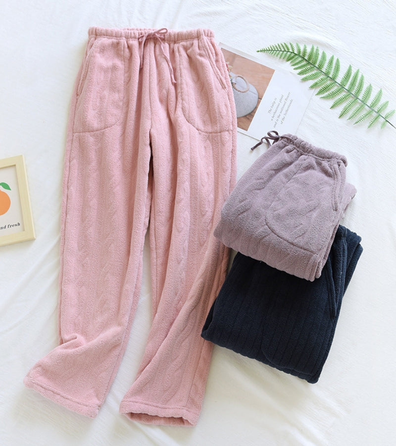 Pantalon style pyjama rose en matière Pilou Pilou