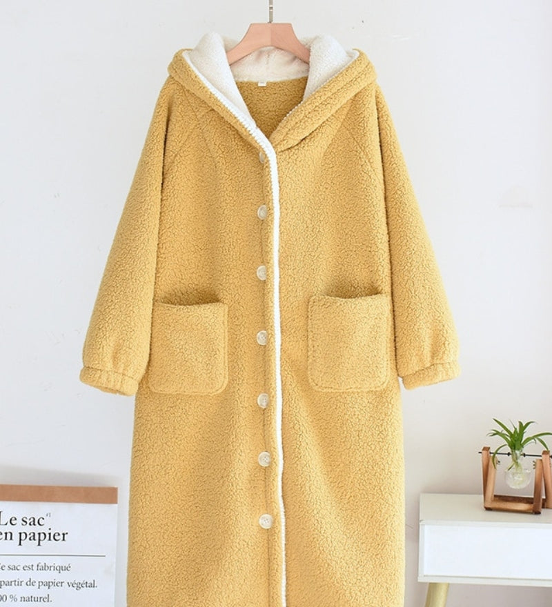 Peignoir style microfibre en matière Pilou Pilou pour femme