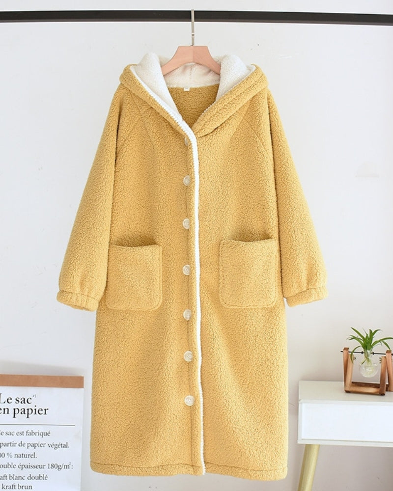 Peignoir style microfibre en matière Pilou Pilou pour femme