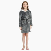 Peignoir de couleur grise style husky en matière polaire pour fille