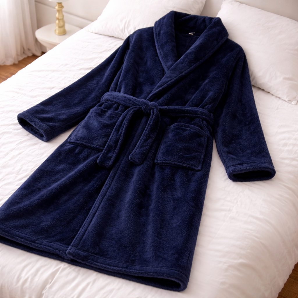 peignoir homme pilou pilou bleu marine
