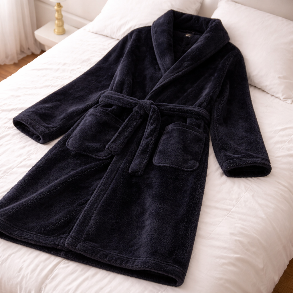 peignoir homme pilou pilou noir
