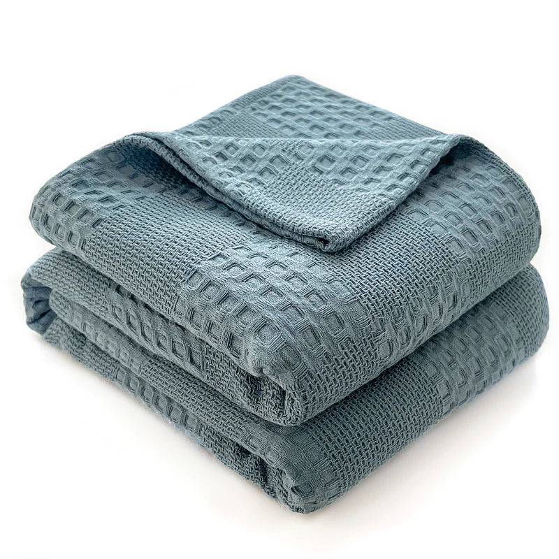 plaid cocooning estival bleu