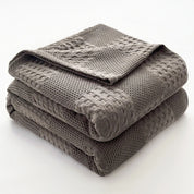plaid cocooning estival gris foncé