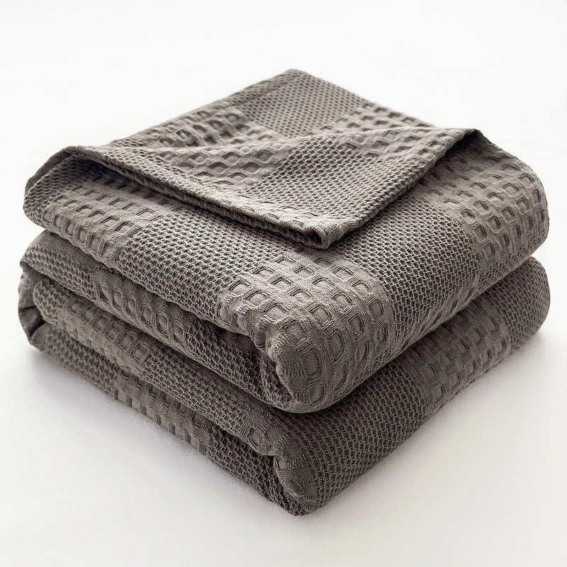plaid cocooning estival gris foncé