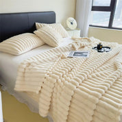 plaid pilou cocon de douceur blanc