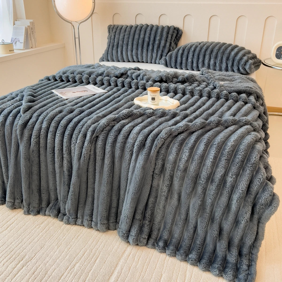 plaid pilou cocon de douceur gris