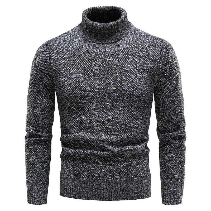 pull col roulé homme gris
