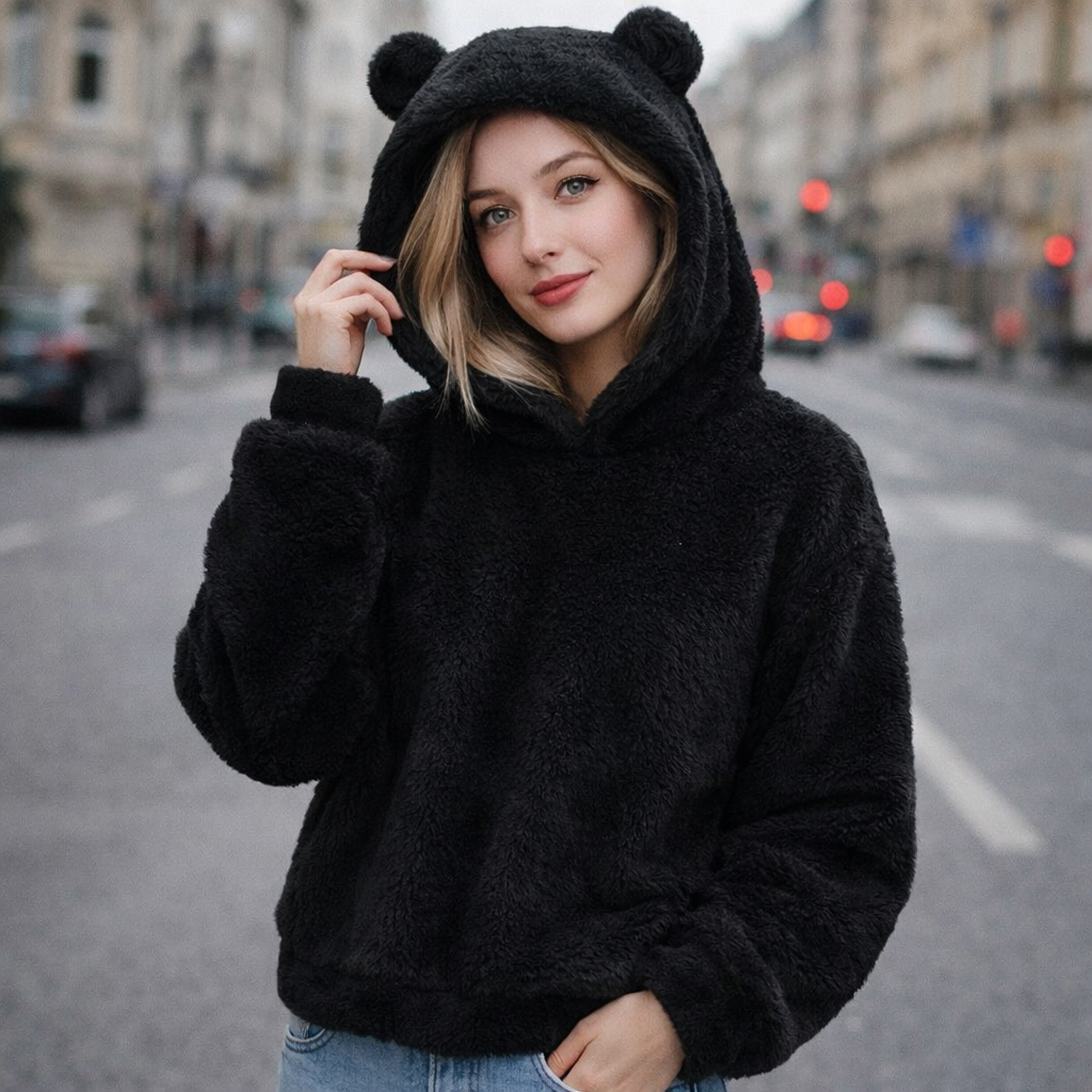 pull pilou pilou oreilles lapin look cosy hiver