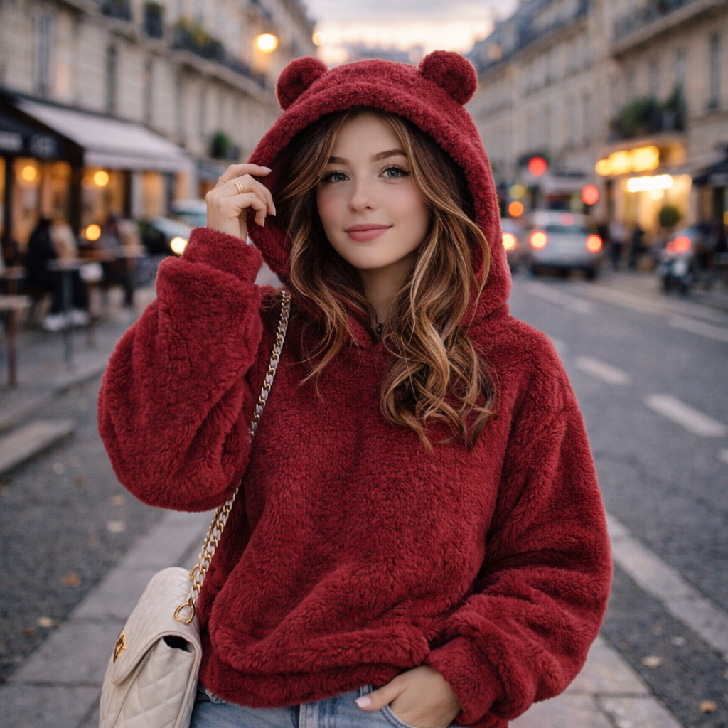 pull pilou pilou ultra doux oreilles lapin
