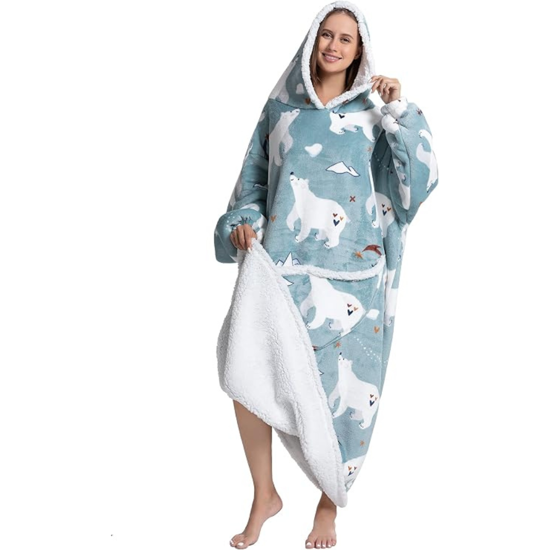 pull plaid cocooning ours polaire