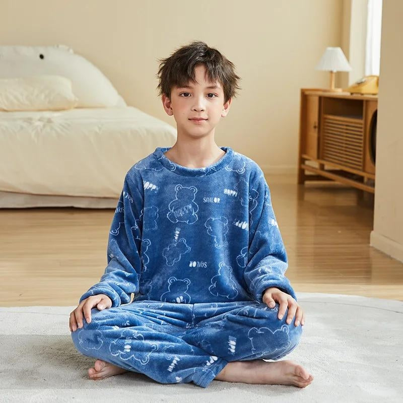 Pyjama Grenouillère Chat Polaire Doux Pour Enfants 3-12 Ans - Combinaison Chaude Avec Capuche Et Oreilles