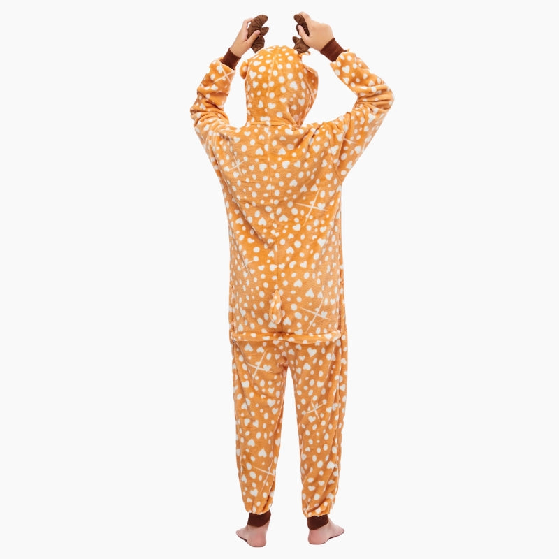 Pyjama combinaison garcon style renne en matière polaire