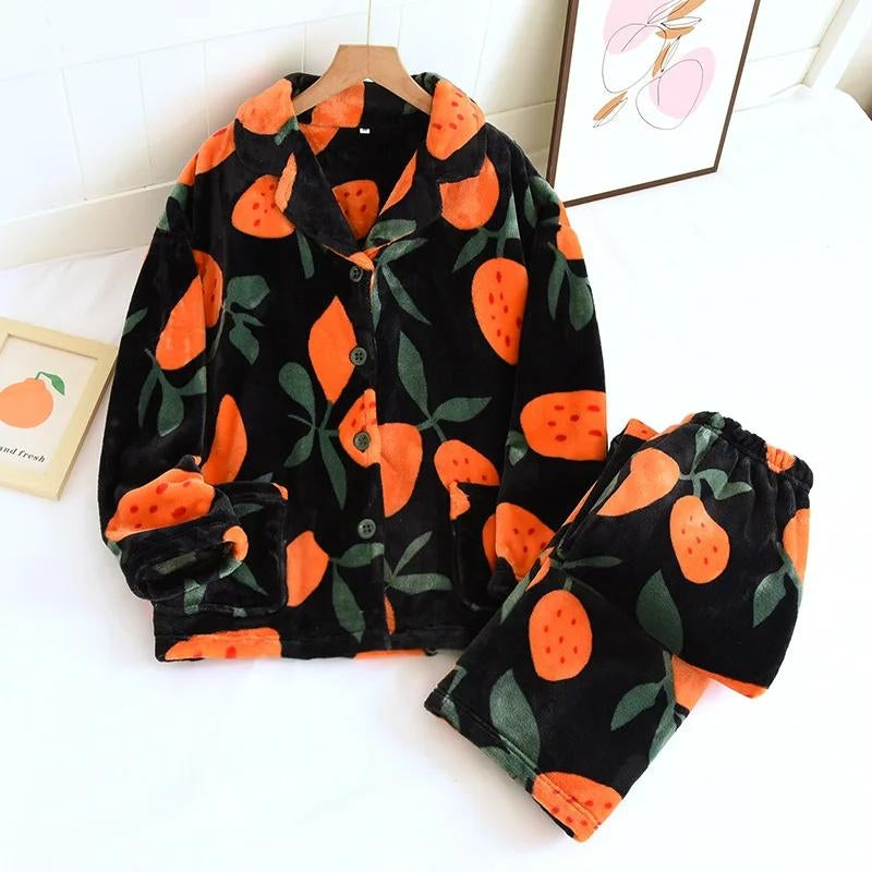 Pyjama cosy noir à motifs