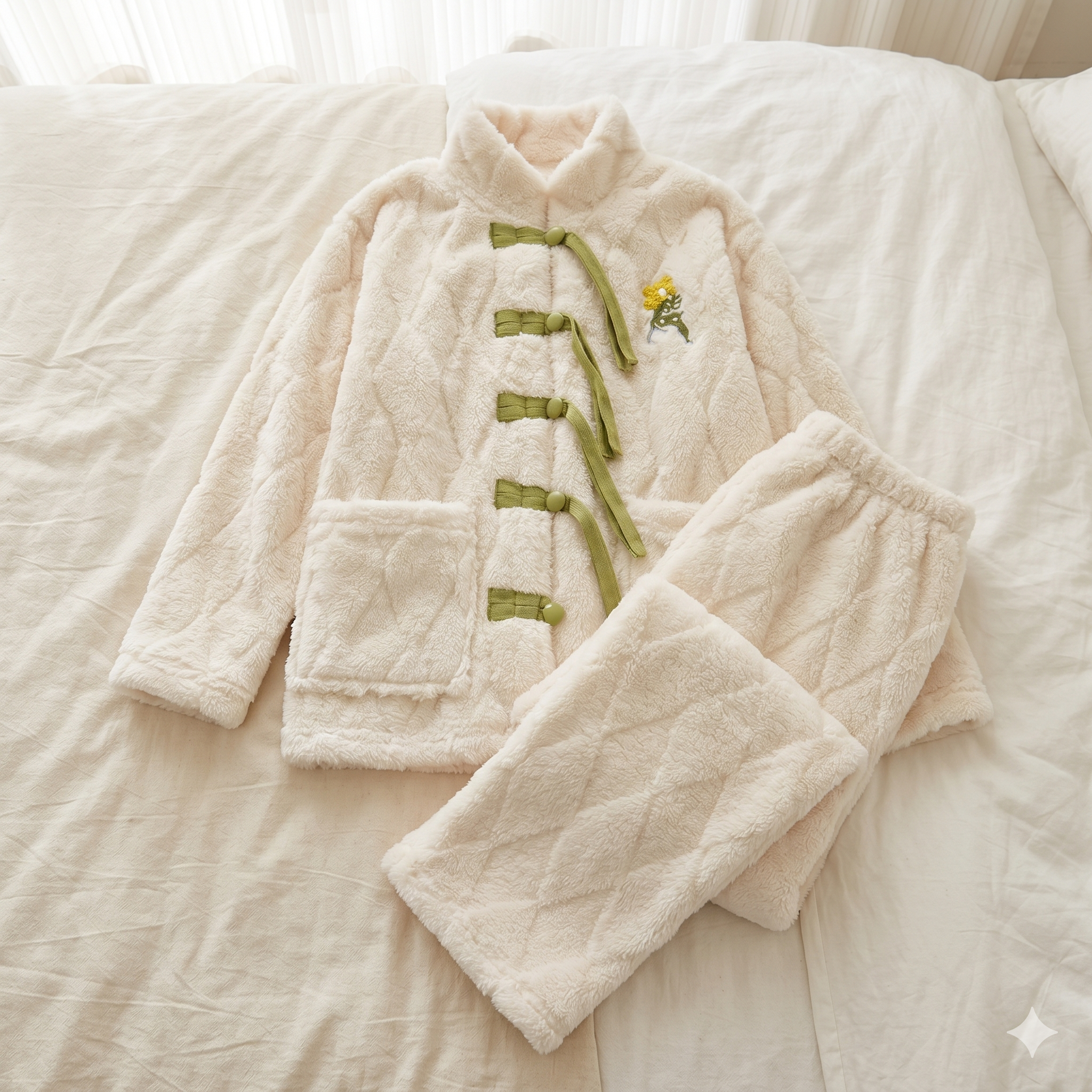 pyjama femme pilou pilou blanc cassé
