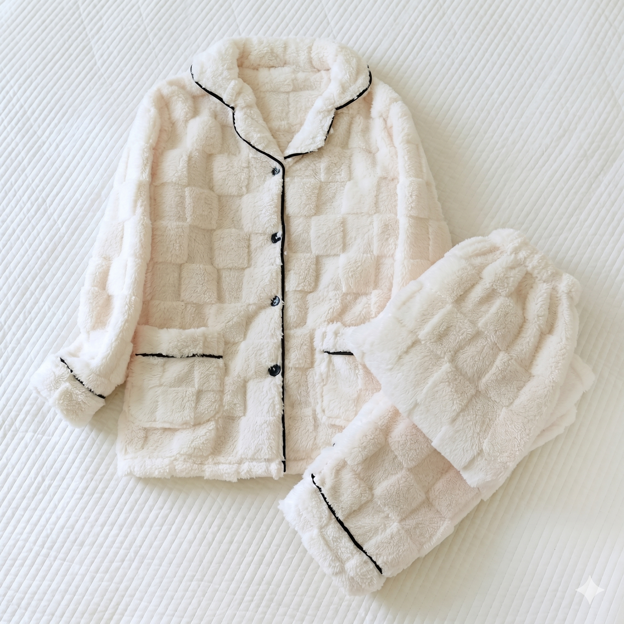 pyjama femme pilou pilou carreaux blanc