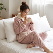 pyjama femme rose avec boutons pilou