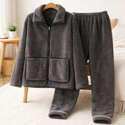 pyjama homme hiver chaud gris