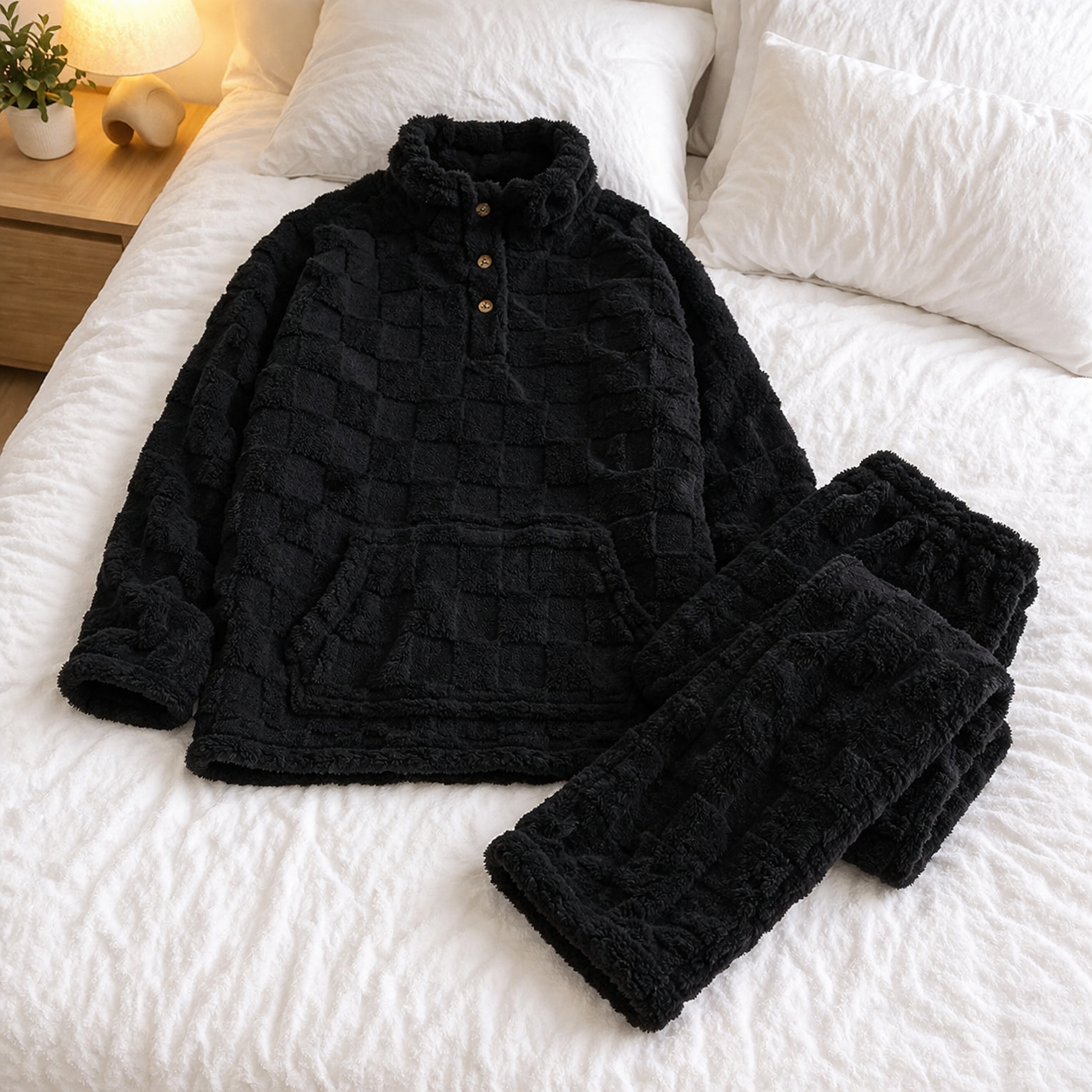 pyjama homme molleton polaire noir