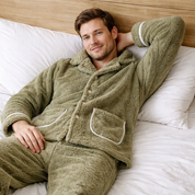 pyjama homme pilou pilou vert boutonné