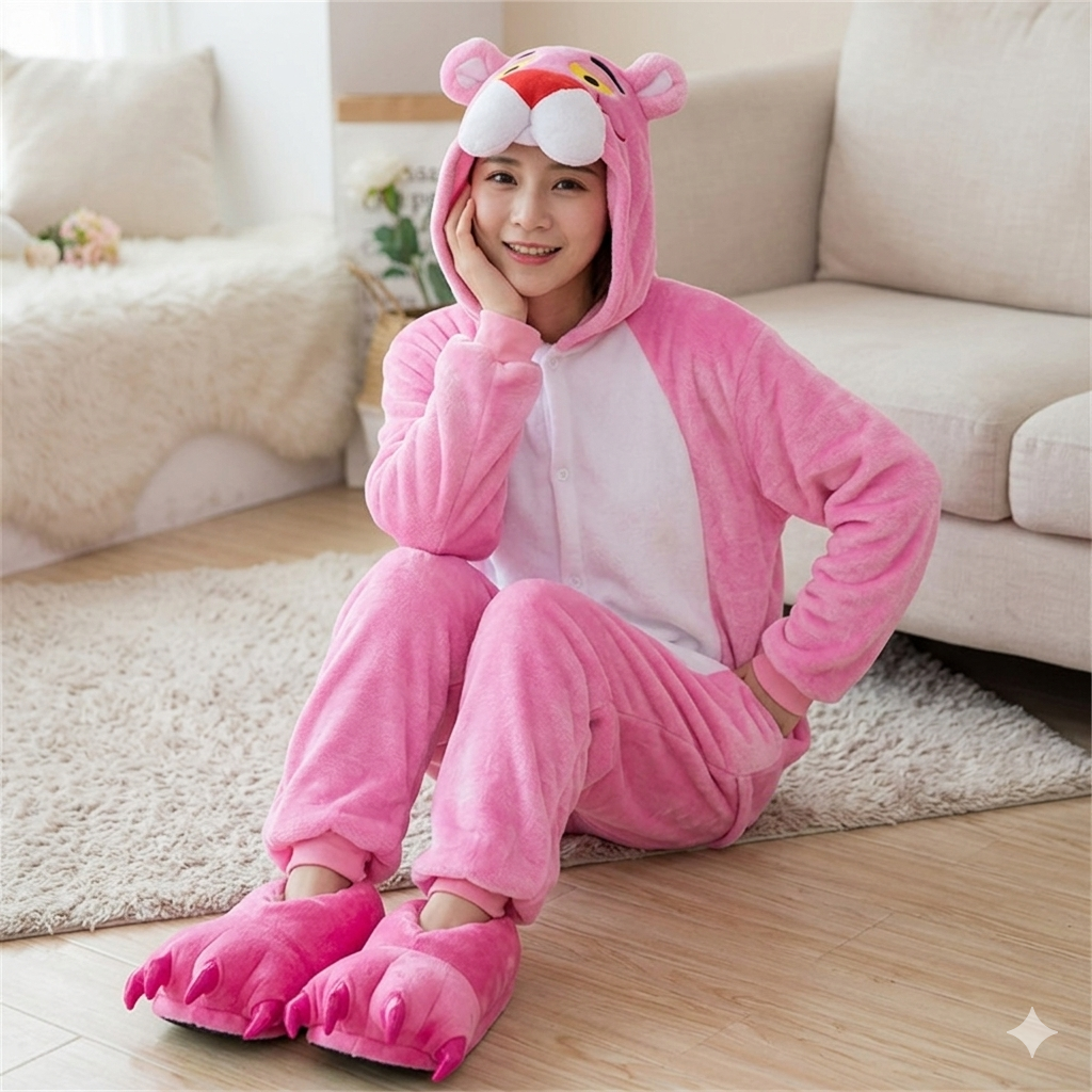 pyjama léopard rose kigurumi