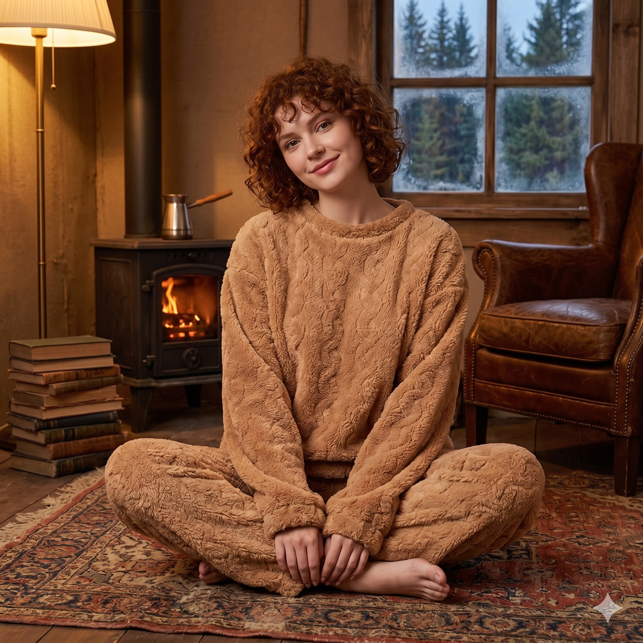 pyjama pilou pilou femme marron ultra doux