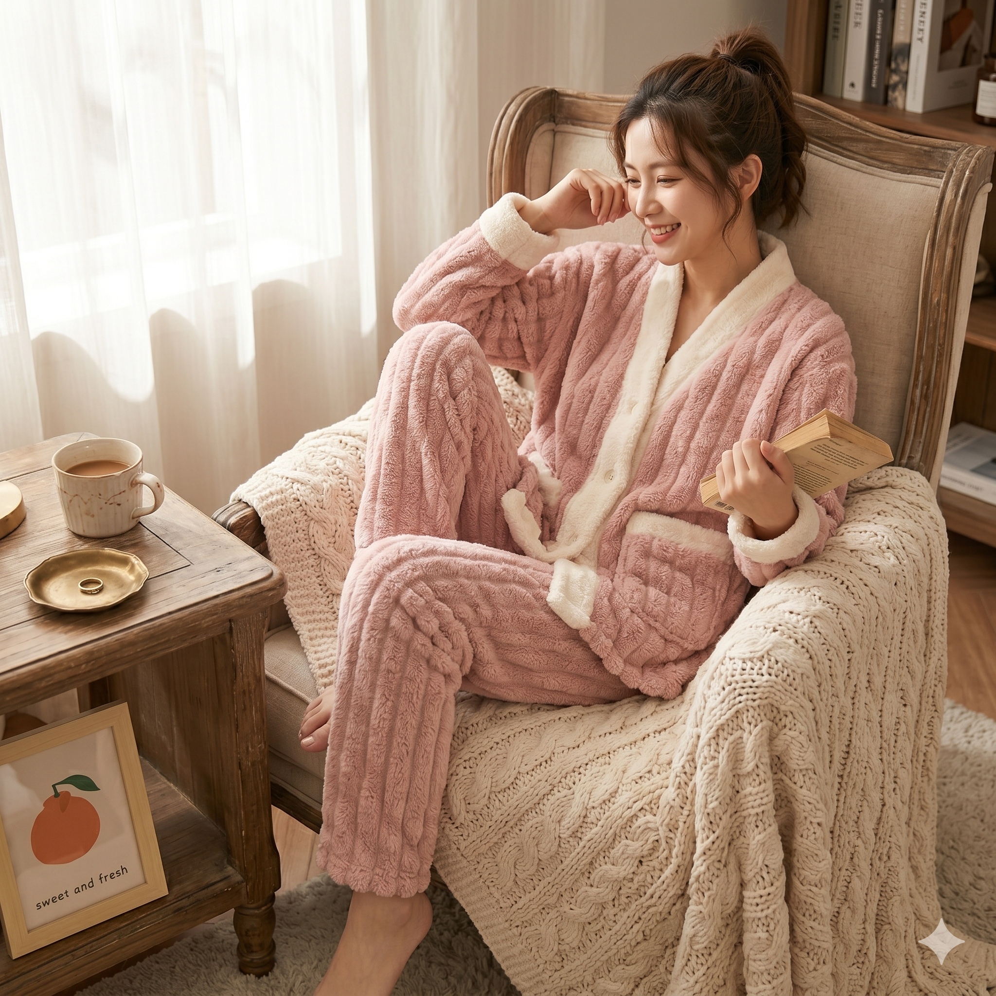 pyjama pilou pilou rose femme tenue détente