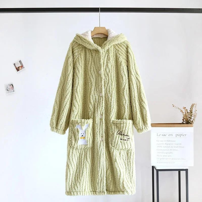 Robe de chambre à capuche femme