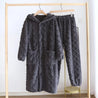 Robe de chambre en laine de Pilou Pilou de couleur gris anthracite pour homme