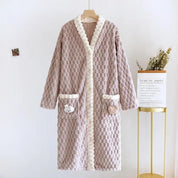 Robe de chambre peluche femme, robe de chambre femme toucher peluche, robe de chambre femme maille peluche