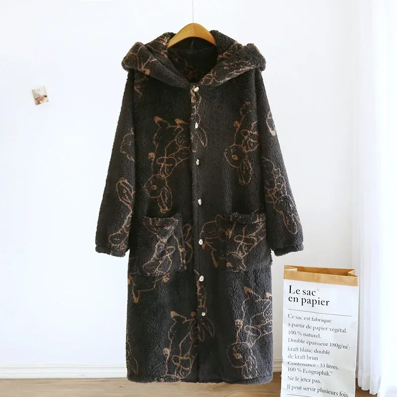 robe de chambre chaude coupe confortable