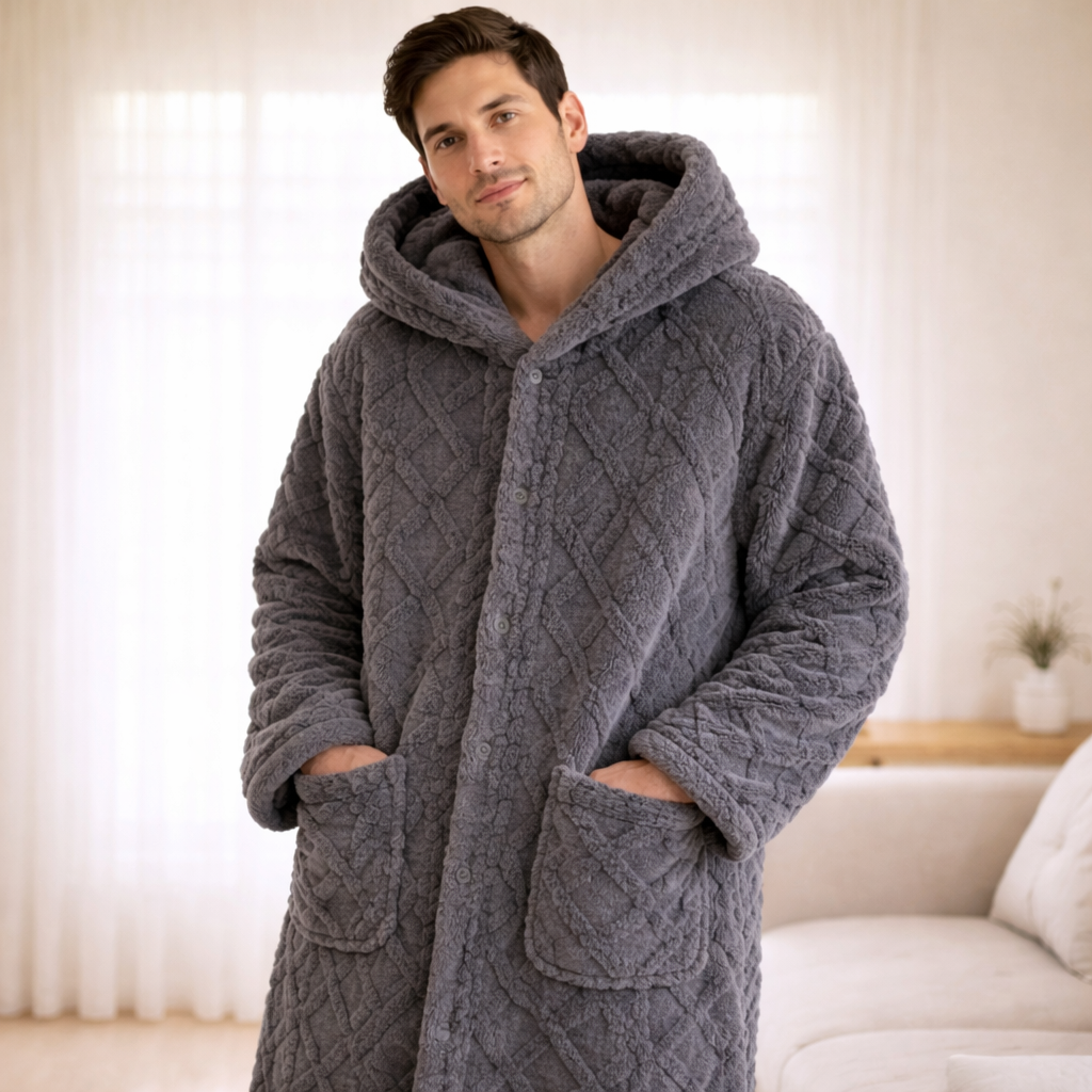 robe de chambre homme chaude hiver laine pilou