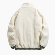 Veste bi matière de couleur crème en Pilou Pilou pour homme.