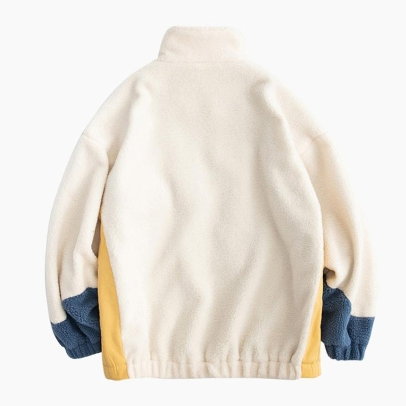 Veste d’intérieur tricolore en matière polaire pour homme