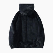 Veste doublée polaire de couleur noire pour homme.