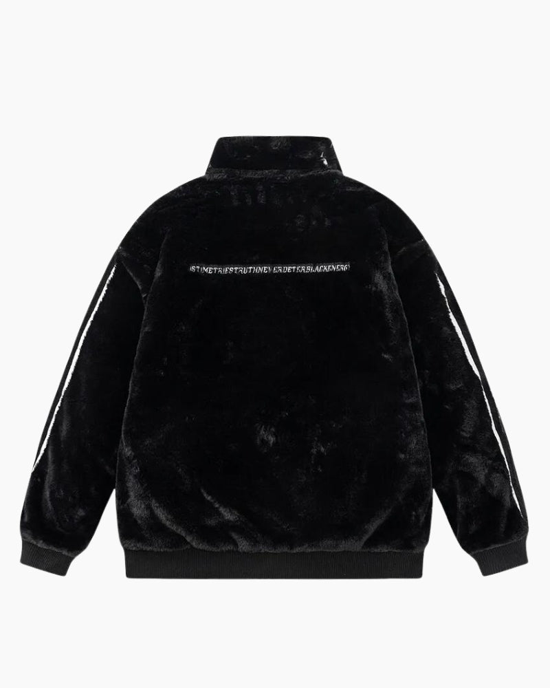 Veste à motifs en matière duveteuse pour homme