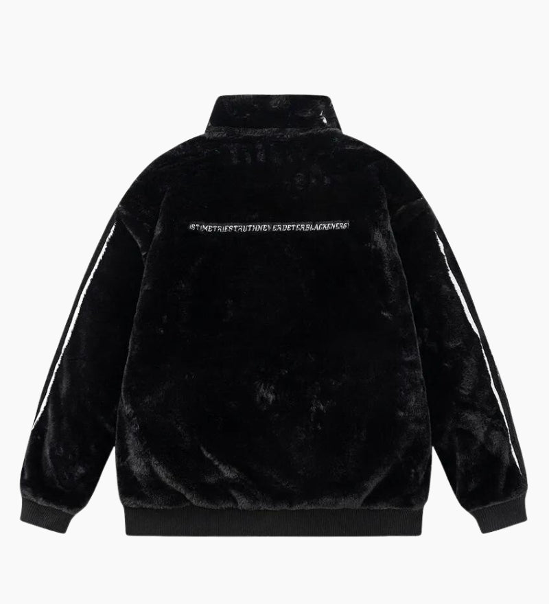 Veste à motifs en matière duveteuse pour homme