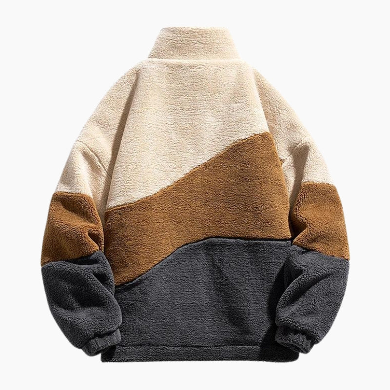 Veste tricolore coupe oversize pour homme en matière Pilou Pilou, veste homme oversize