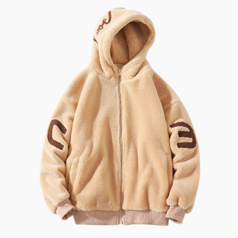 Veste en matière polaire avec capuche pour homme