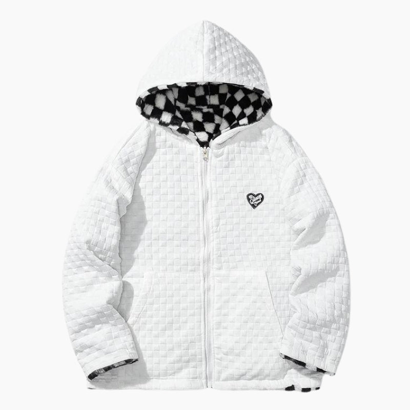 veste polaire à carreaux homme