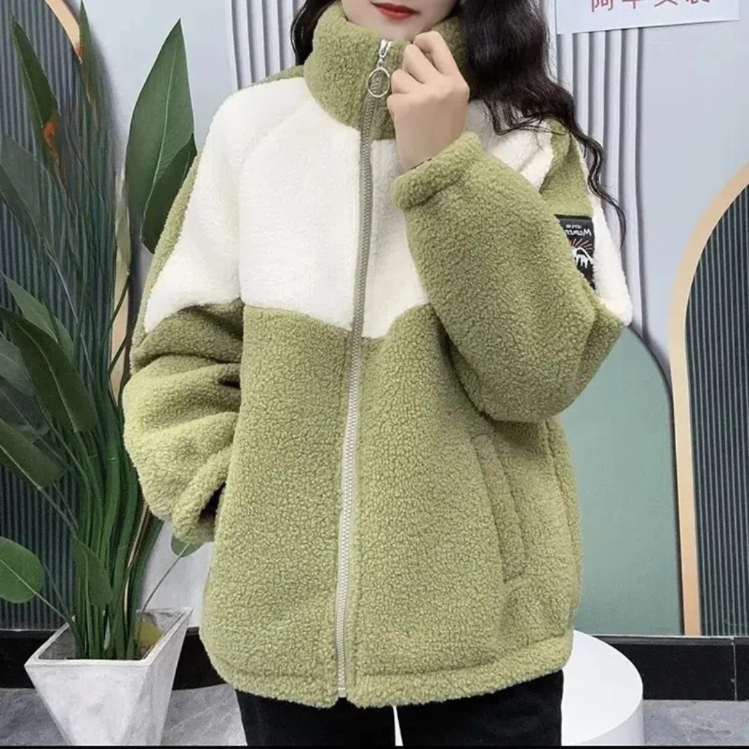 veste en pilou verte pour femme