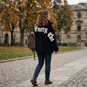 veste large pilou pilou noire pour femme