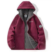 veste polaire double couche homme bordeaux